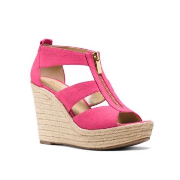 michael kors damita wedge pink
